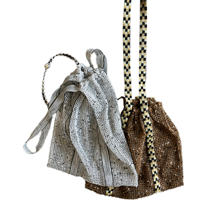 SoftServe柔软供应 sorbet waffle单肩包手工织带拼接网兜网袋包