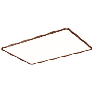 箭牌中古风客厅主灯吸顶灯简约现代胡桃木色家用主卧书房护眼灯具