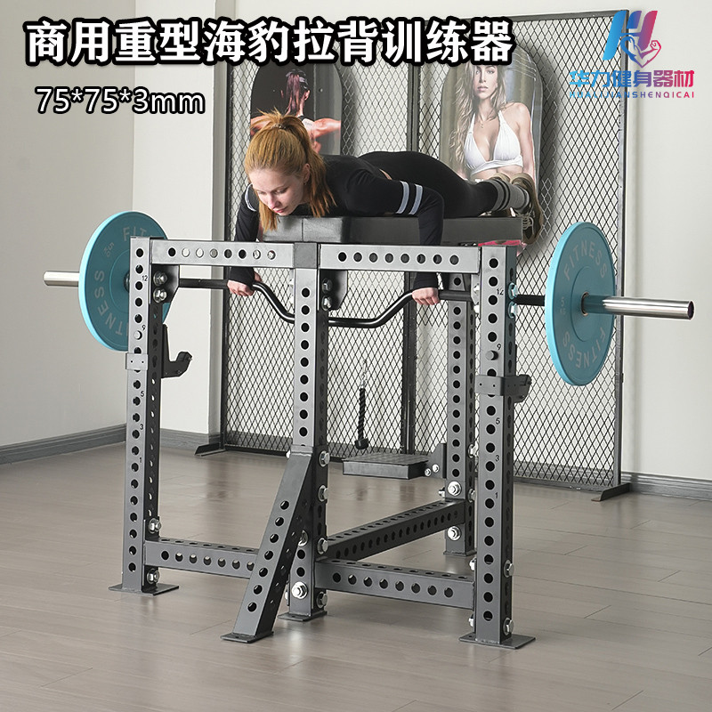 健身房海豹划船器械机凳可调节俯身划船器械海豹划船拉背杠铃杆