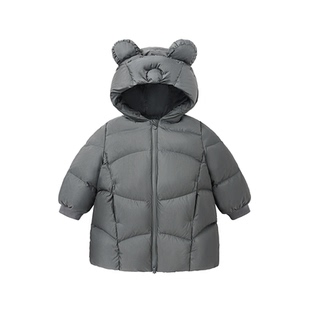 迷你巴拉巴拉男童三防羽绒服2025冬季宝宝鹅绒加厚连帽保暖长外套