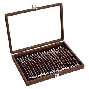 胡桃木纹首饰盒戒指耳钉项链防尘盒珠宝盒带盖耳环耳钉珠宝收纳盒