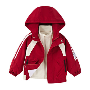 史努比男女童春秋装2025秋冬新款洋气冬季儿童三合一防风防水外套