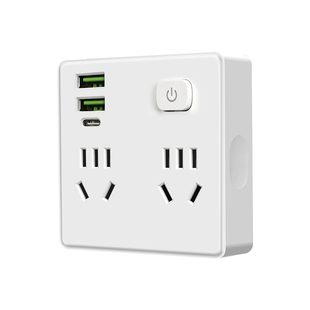 USB快充一转多拓展插座插头转换器智能插排多功能TypeC充电插线板