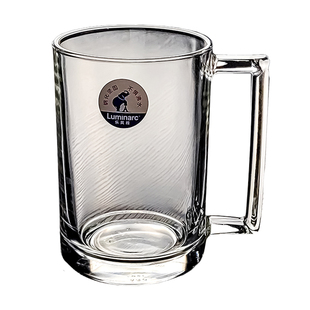 钢化水晶玻璃杯水杯茶杯带把手高级感酒杯泡绿茶高档啤酒杯子家用