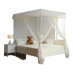 蚊帐家用卧室三开门落地老式1.5带支架1米8加密纹账2026新款高级