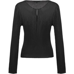 EP雅莹2025春季新款女装 丝醋酸气质圆领修身烫钻针织打底衫9513A