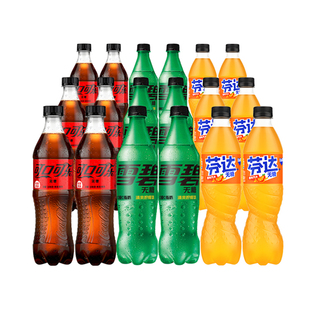 可口可乐无糖可乐雪碧芬达碳酸饮料混合装500ml*18瓶无糖汽水