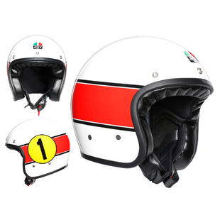 AGV官方授权X70摩托车复古头盔机车骑行半盔4/3盔太子头盔春夏季