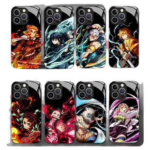 无限城篇适用苹果16手机壳iphone15promax鬼灭之刃14plus二次元13mini玻璃12新款11动漫x个性8男生xr/xs/7/se