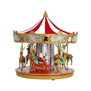 美国Mr.christmas音乐盒八音盒旋转木马送女生女友生日圣诞节礼物