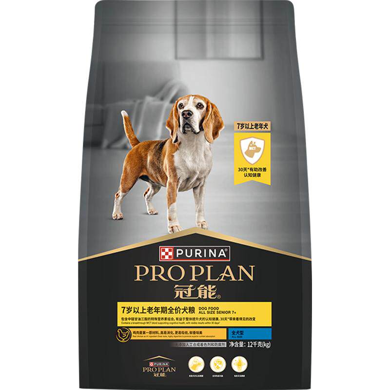 冠能全价高龄犬狗粮12kg