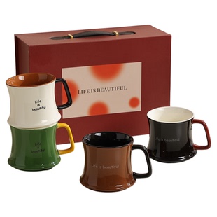 陶瓷杯子伴手礼物马克杯礼盒高颜值超好看的咖啡杯办公室水杯家用