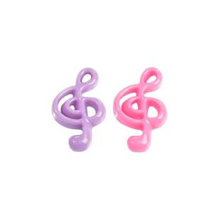可爱小清新音符树脂小配件奶油胶diy手工材料自制手机壳饰品发夹