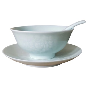 景德镇陶瓷新款汤碗餐具套装甜食碗碟盘勺家用青瓷中式大碗饭碗