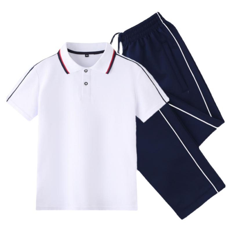 夏季中学生全棉短袖运动校服休闲