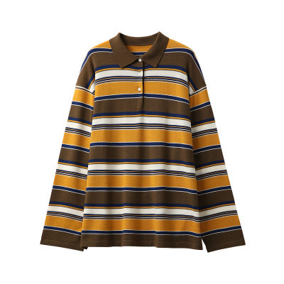 26春~Miu风摩登学院【100精纺羊毛/撞色条纹】半开襟POLO领_针织T