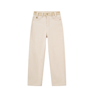 加绒加厚 2025高腰弹力女装老钱风牛仔九分直筒裤冬季休闲长裤子