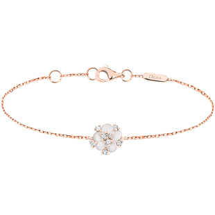 DJULA茱蕊 花园系列樱花18K金镶钻珍珠母贝玫瑰金手链