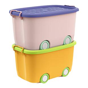 儿童玩具收纳箱家用神器宝宝衣服零食储物箱塑料收纳盒带轮箱子