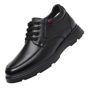 红蜻蜓男鞋冬季鞋子男士休闲高帮皮鞋男棉鞋男款加厚加绒真皮爸爸