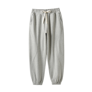 400g男士全棉休闲卫裤 青少年大毛圈宽松收口运动束脚裤长裤 春秋