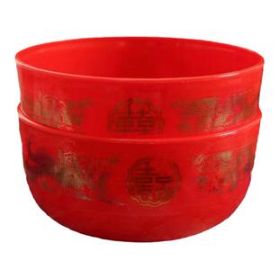 结婚塑料龙凤喜碗酒杯筷子红勺子龙凤喜字夫妻对碗交杯酒婚庆用品