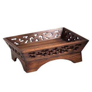 泰国实木质家用果盘客厅茶几复古零食糖果盘新中式创意乔迁水果盘