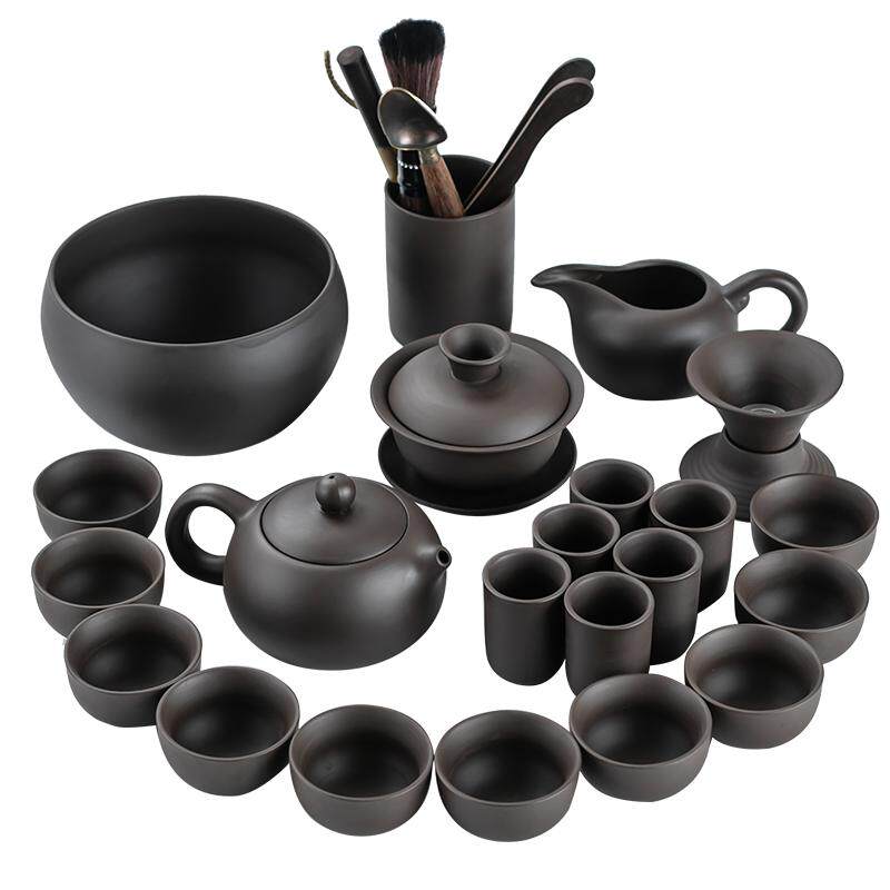 紫砂功夫茶具黑泥西施壶茶杯整套泡茶器三才碗闻香杯家用茶具套装