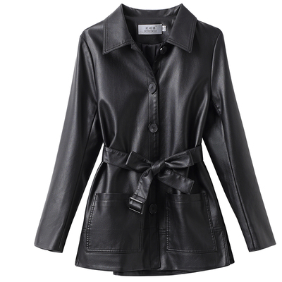 绵羊皮皮衣女中长款修身韩版外套