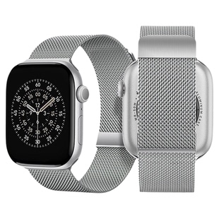 匠戴适用苹果手表表带S11米兰尼斯夏天iwatchS10手表带applewatchs9表链s8磁吸金属s7凉感透气ultra3男女新款