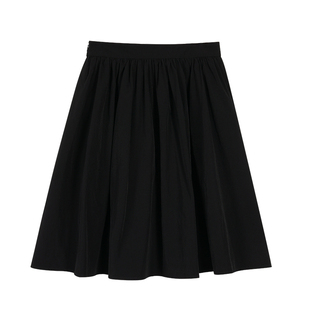 pusumede 白色伞裙高腰半身裙女气质a字裙宽松休闲简约百搭裙子