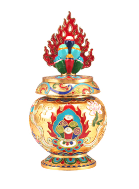 景泰蓝掐丝财神宝瓶八吉祥合金