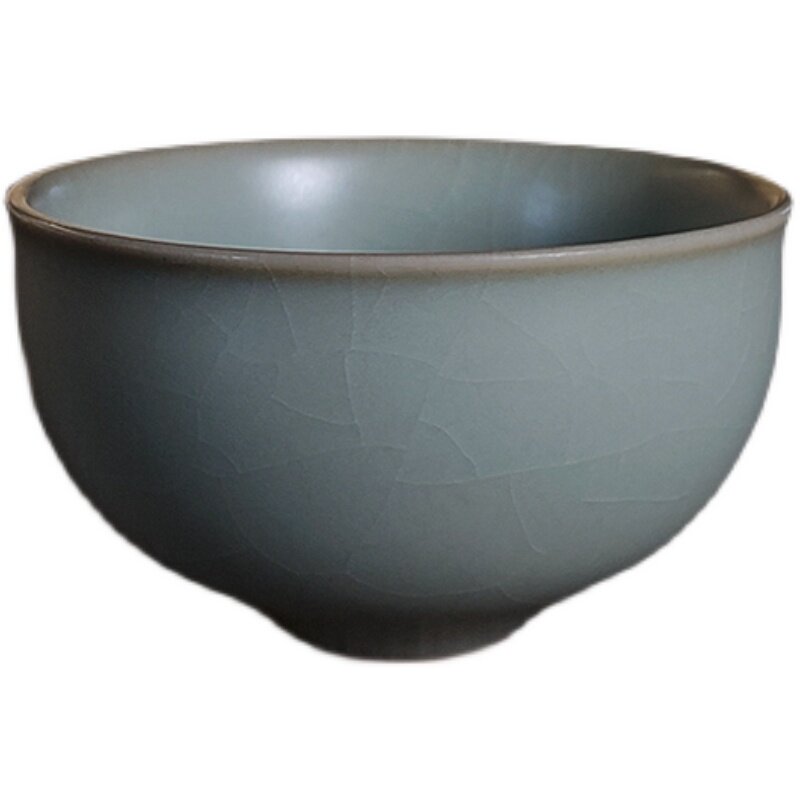 柏采汝窑汝瓷老釉茶杯印章款
