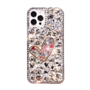 适用于苹果15proMAX手机壳iphone14爱心满钻13promax防摔12闪钻11pro苹果13mini奢华苹果8plus苹果7苹果6spl