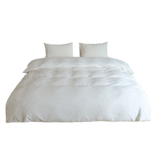 DAISYHOME侘寂自然风简约纯白提花肌理面料纯棉民宿床品四件套