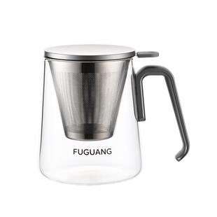 富光茶水分离玻璃水杯650ml手提式滤网宽口易清洗舒适把手2025款