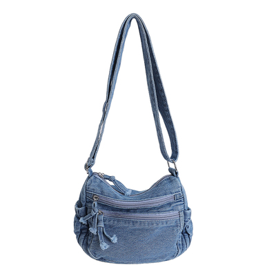 2026新款春夏小包包复古牛仔布单肩斜挎包女百搭多口袋休闲腋下包
