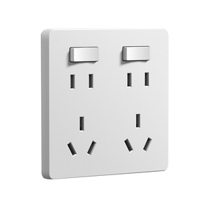 86型10孔插座带开关独立控制二开十孔面板五孔6六孔厨房专用插座