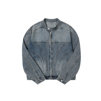 TGNS立领春季分割解构牛仔夹克