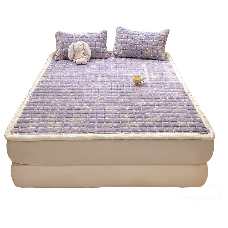 冬季牛奶绒床垫褥子软垫加绒家用加厚学生宿舍单人铺垫被毛毯床褥