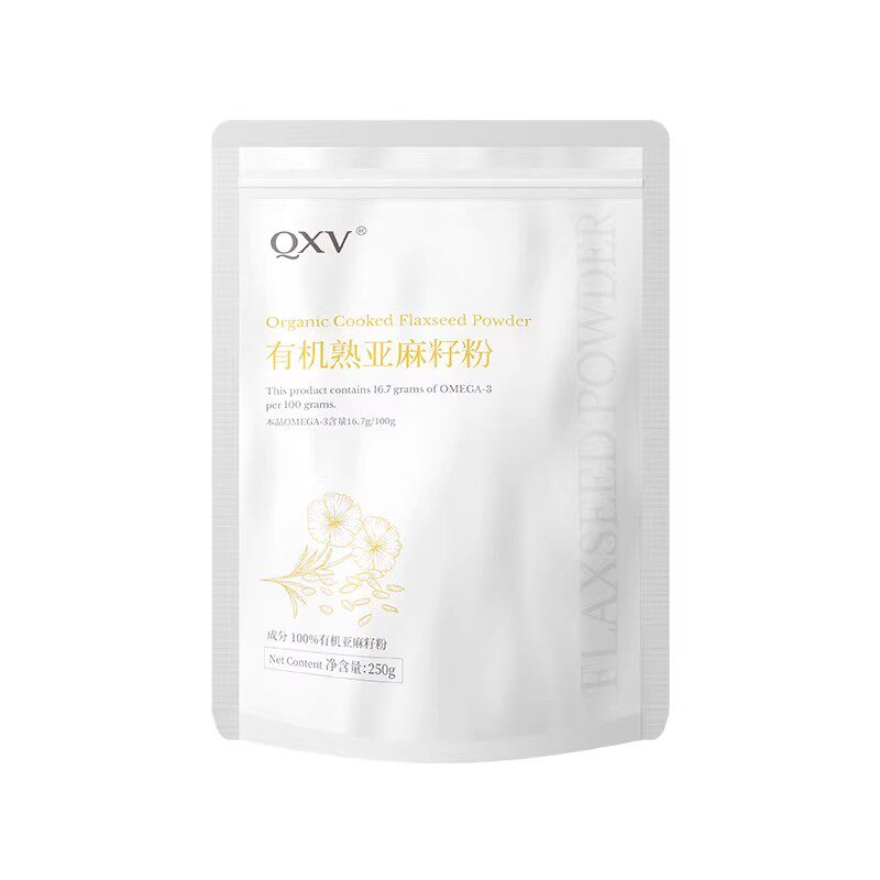 QXV天然有机熟黄金亚麻籽粉即食代餐膳食纤维营养