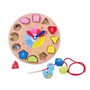 儿童创意时钟串珠穿线早教益智男孩女宝宝穿绳智力玩具1-2-3周岁