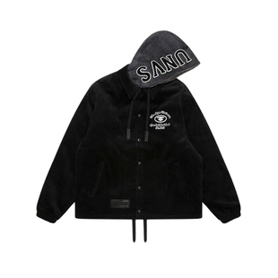 Aape旗舰店男装秋冬可拆卸帽复古水洗做旧潮流夹克外套7734XXP