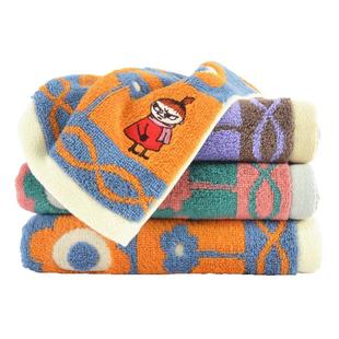 夕才儿美术馆 姆明MOOMIN花朵纯棉家用毛巾 全棉柔软吸水成人面巾