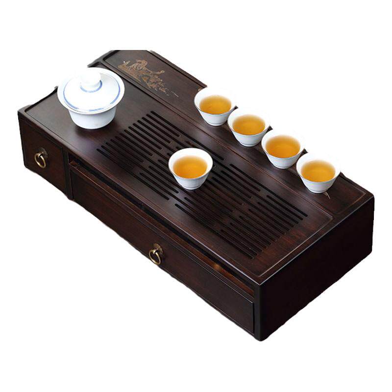 茶具收纳盒家用一体式储排水茶盘