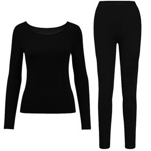 HSIA遐德绒保暖内衣女士薄款内搭可外穿秋冬打底羊毛秋衣秋裤套装