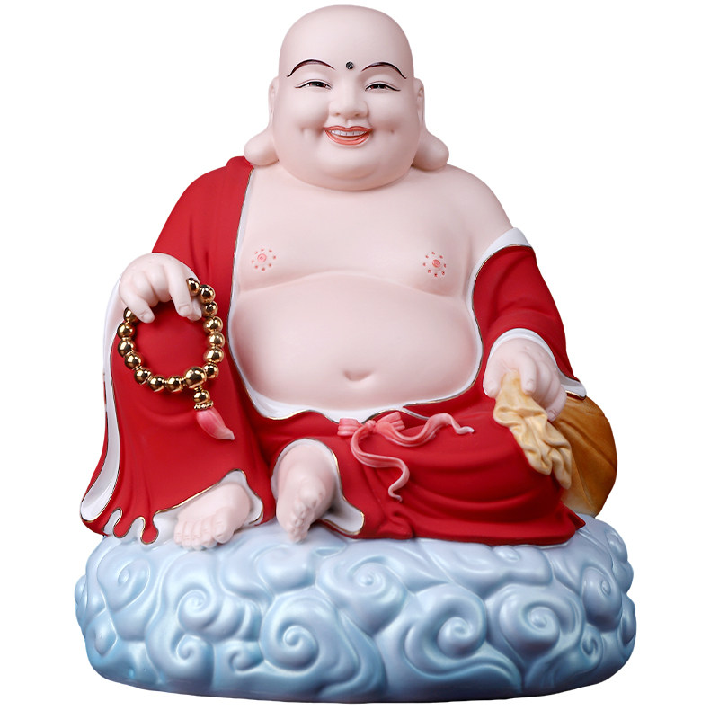 陶瓷弥勒佛佛像德化白瓷摆件供奉
