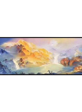 手工油画聚宝盆现代简约横版