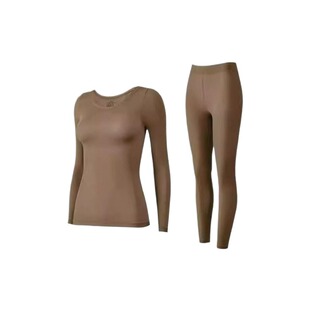 雅鹿美肤肌底衣保暖内衣女士无痕秋衣秋裤套装恒温发热打底衫超薄