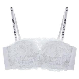 依曼丽夏季无肩带文胸美背露肩防走光抹胸大码薄款内衣女大胸显小